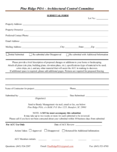 Architectural Control Committee Submittal Form